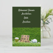 ゴルフのリハーサル Dinner 招待状 with ボール & ビール (スタンド正面)