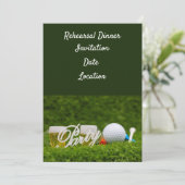ゴルフのリハーサル Dinner Invitation - ボール & ビール付き 招待状 (スタンド正面)