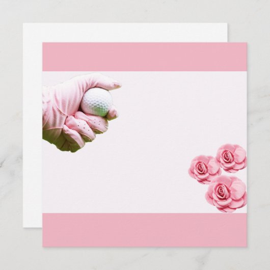 ゴルフのレディーゴルファーの手がボールを握っている (正面/裏面)