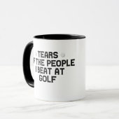 ゴルフの人々の涙ビートおもしろい マグカップ (正面左)