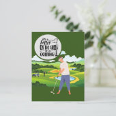 ゴルフの人生はグリーンゴルファーの招待により良い ポストカード (スタンド正面)