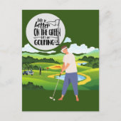 ゴルフの人生はグリーンゴルファーの招待により良い ポストカード (正面)
