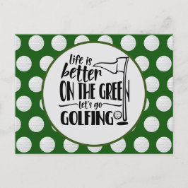 ゴルフの人生はグリーンゴルファーの招待により良い ポストカード