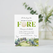 ゴルフの前倒し時間パー・ティー4th誕生日 ポストカード (スタンド正面)