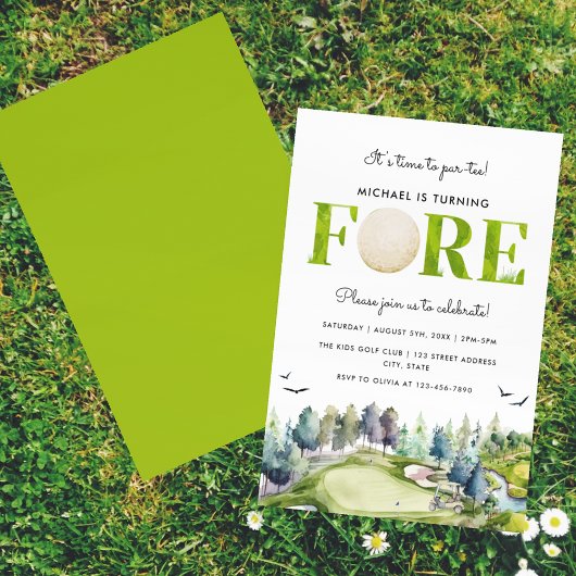 ゴルフの前倒し時間パー・ティー4th誕生日 招待状
