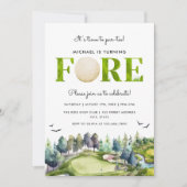 ゴルフの前倒し時間パー・ティー4th誕生日 招待状 (正面)