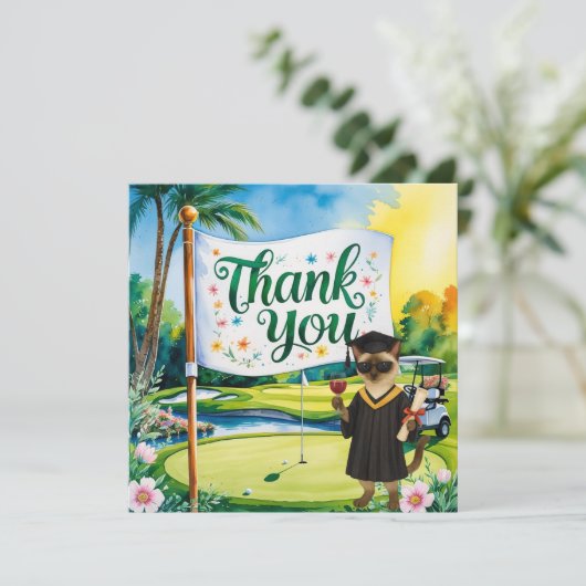 ゴルフの卒業をテーマにした サンキューカード (スタンド正面)