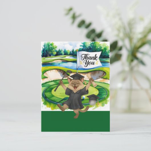 ゴルフの卒業をテーマに感謝していした ポストカード (スタンド正面)