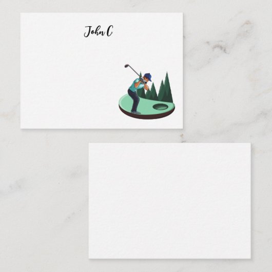 ゴルフの名車ゴルファー ノートカード (正面/裏面)