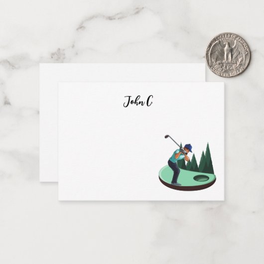 ゴルフの名車ゴルファー ノートカード (正面/裏面インサイチュ)