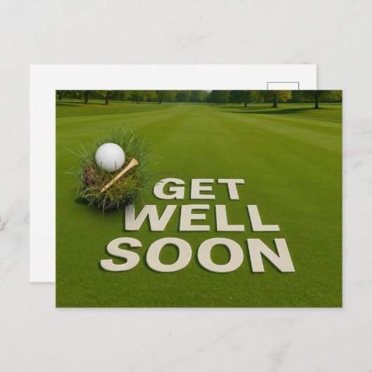ゴルフの回復を願うメッセージをゴルファーに送る ポストカード (正面/裏面)