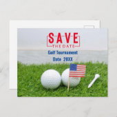 ゴルフの外出日をアメリカ国旗で保存 シーズンポストカード (正面/裏面)