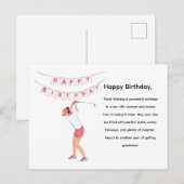 ゴルフの女性ゴルファーはゴルフをしています ポストカード (正面/裏面)