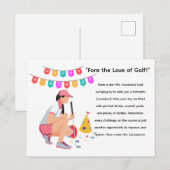 ゴルフの女性ゴルファーはゴルフをしています ポストカード (正面/裏面)