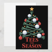 ゴルフの季節到来 面白いクリスマス ゴルフツリー シーズンカード (正面/裏面)