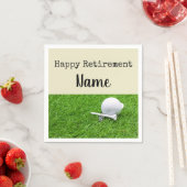 ゴルフの幸せな引退とゴルフボールとティー スタンダードカクテルナプキン (インサイチュ)