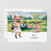 ゴルフの引退のためのシャム猫好き招待状 インビテーションポストカード (正面/裏面)