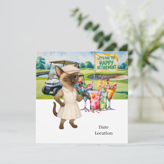 ゴルフの引退のためのシャム猫好き招待状 セーブザデート (スタンド正面)