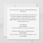 ゴルフの引退のためのシャム猫好き招待状 セーブザデート (裏面)