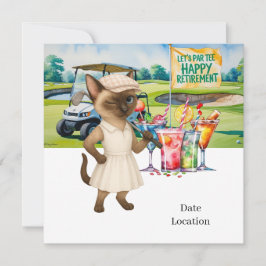 ゴルフの引退のためのシャム猫好き招待状 セーブザデート