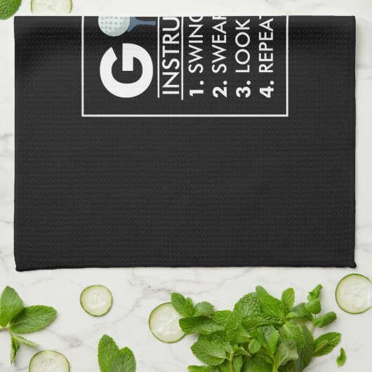 ゴルフの指示がスイングウエアルルックボールリピート キッチンタオル (折り畳み)