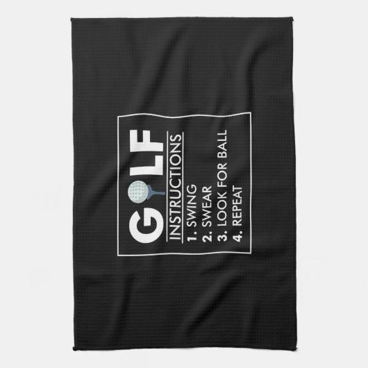 ゴルフの指示がスイングウエアルルックボールリピート キッチンタオル (縦)