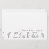 ゴルフの旅:T型からGreen型 便箋 (正面/裏面)