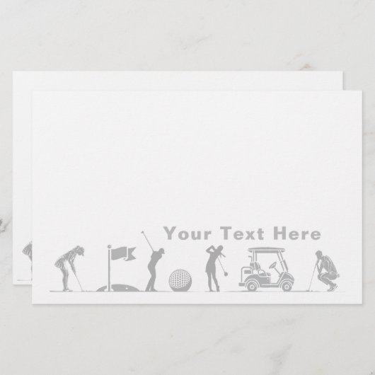 ゴルフの旅:T型からGreen型 便箋 (正面/裏面)