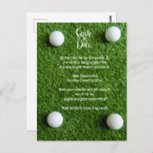 ゴルフの日付を保存:ゴルフをテーマにしたパーティの招待状 ポストカード (正面/裏面)