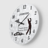 ゴルフの時間は常にある ラージ壁時計 (傾斜)