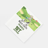 ゴルフの最初の誕生日1歳のゴルファーとカート スタンダードランチョンナプキン (角)