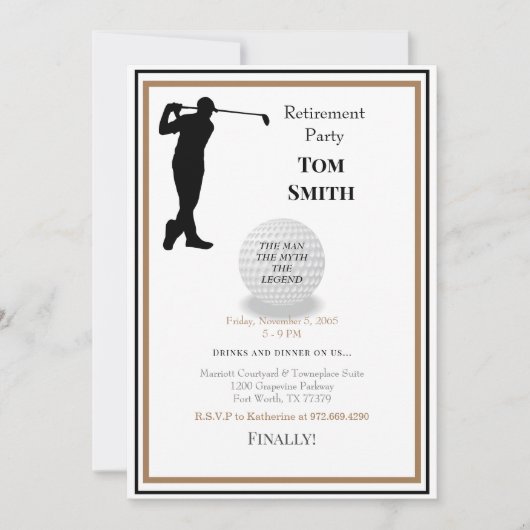 ゴルフの未来の引退パーティーII 招待状 (正面)