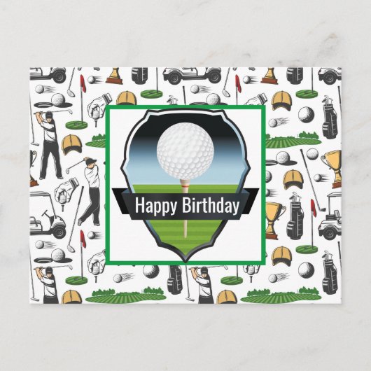 ゴルフの楽しい誕生日ポストカード ポストカード (正面)