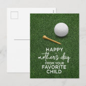 ゴルフの母の日にグリーンハッピーマザーにゴルフボール シーズンポストカード (正面/裏面)