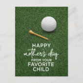 ゴルフの母の日にグリーンハッピーマザーにゴルフボール シーズンポストカード (正面)