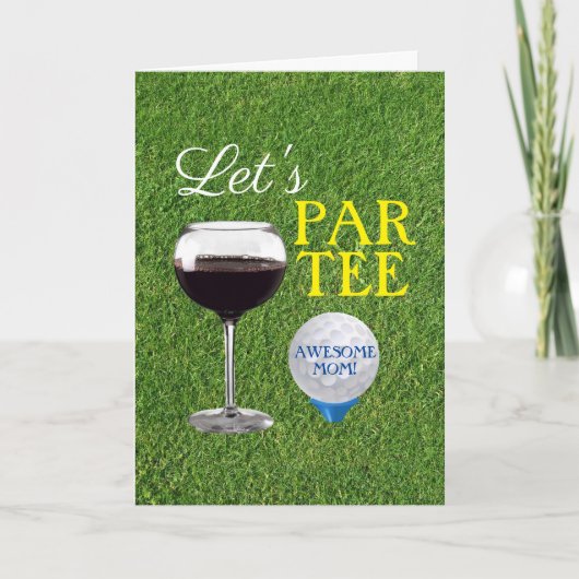 ゴルフの母の日グリーティングカード Let's PAR TEE カード (正面)