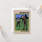 ゴルフの父親の日カードゴルファー・スポーツ カード (正面/裏面インサイチュ)