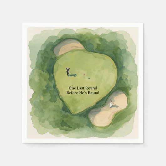 ゴルフの独身パーティーのゴルファーコースでのひととき スタンダードカクテルナプキン (正面)