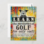 ゴルフの神秘 – ヴィンテおもしろいージ広告 ポストカード (正面/裏面)