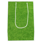ゴルフの第1の誕生日と緑のゴルフフラグ ミディアムペーパーバッグ (裏面)