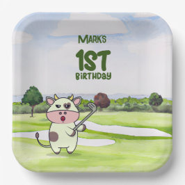 ゴルフの第1の誕生日1年ゴルファーの番号 ペーパープレート