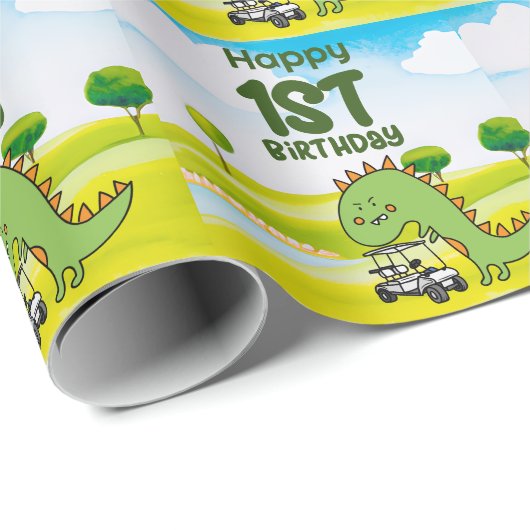 ゴルフの第1の誕生日1年ゴルファーの番号 ラッピングペーパー (ロールコーナー)