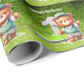 ゴルフの第1の誕生日1年ゴルファーの番号 ラッピングペーパー (ロールコーナー)