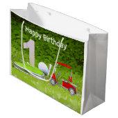 ゴルフの第1の誕生日1年ゴルファーの番号 ラージペーパーバッグ (正面アングル)