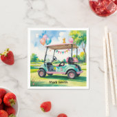 ゴルフの第1バースデーゴルファーが1回転している スタンダードカクテルナプキン (インサイチュ)