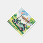 ゴルフの第1バースデーゴルファーが1回転している スタンダードカクテルナプキン (角)