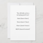 ゴルフの第1バースデーゴルファーが1回転している 招待状 (裏面)