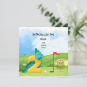 ゴルフの第2の誕生日テーマ子供のゴルファーパーティー 招待状 (スタンド正面)