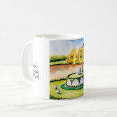 ゴルフの第40回誕生日プレゼント名付き コーヒーマグカップ (正面左)