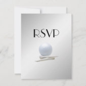 ゴルフの結婚テーマシルバーメニューRSVP 出欠カード (裏面)